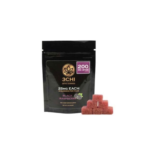 3Chi Delta 8 THC Gummies – Black Raspberry 25mg 8 Count