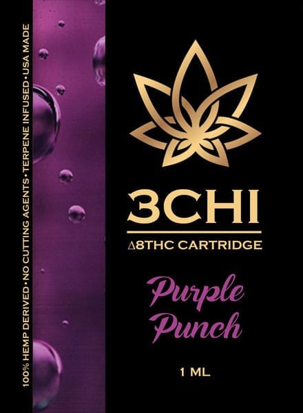 3Chi Delta 8 THC Vape Cartridge - Purple Punch 1 ml