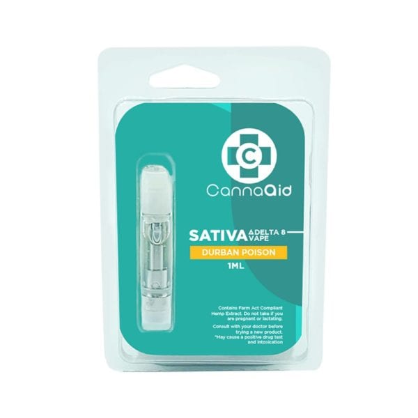 CannaAid Delta 8 THC Vape Cartridge - 87 percent Durban Poison 1 ml