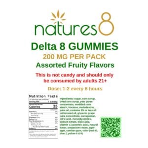 Natures8 Delta 8 Gummies - Assorted Fruit 12.5mg 16 Count Card