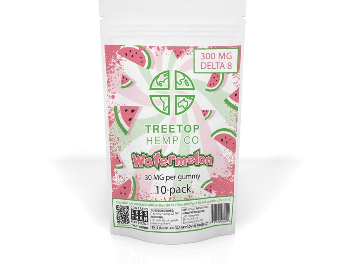 Treetop Hemp Co Delta 8 Gummies Watermelon 30mg Direct Delta 8 Shop