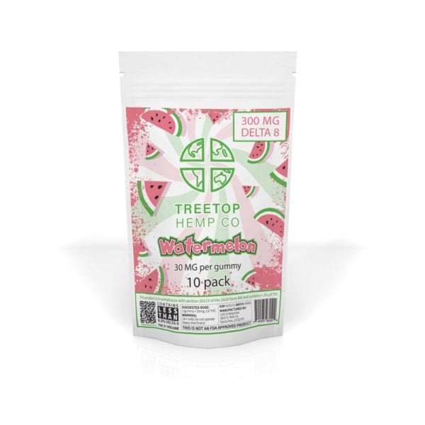 Treetop Hemp Co Delta 8 Gummies - Watermelon 30mg 10 Pack