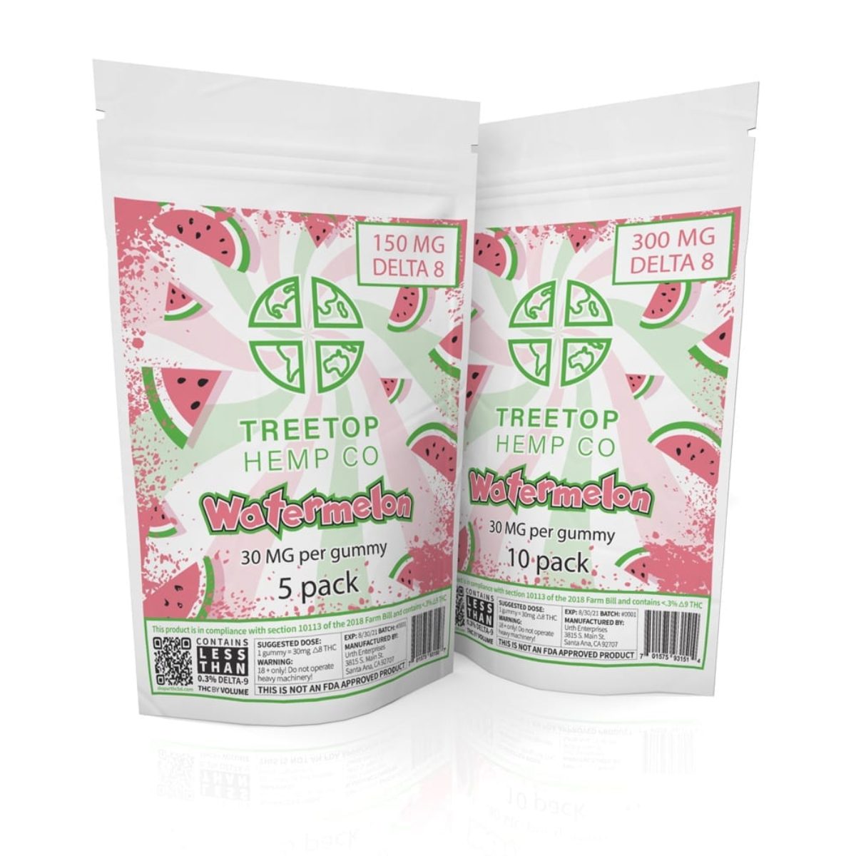 Treetop Hemp Co Delta 8 Gummies Watermelon 30mg Direct Delta 8 Shop