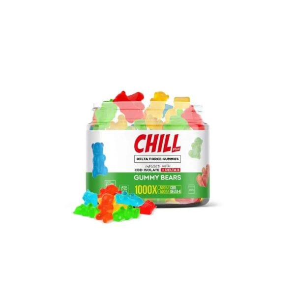 Chill Plus Delta 8 Delta Force Gummy Bears - 1000X 12oz 500mg