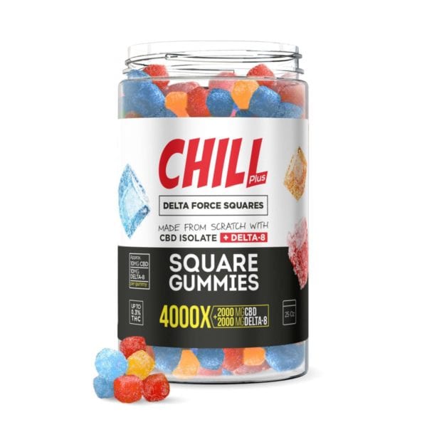 Chill Plus Delta 8 Delta Force Squares Gummies - 4000X 10mg 200 Count