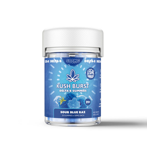 Kush Burst Delta 8 THC Gummies - Blue Raspberry 50mg 10 Count