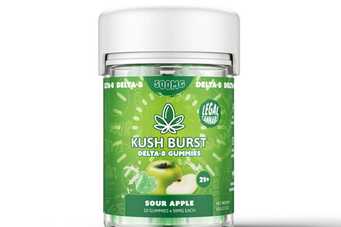Kush Burst Delta 8 THC Gummies - Sour Apple 50mg 10 Count