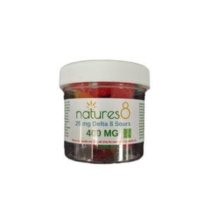 Natures8 Delta 8 Gummy Sours - Assorted Fruit Flavors 25mg 16 Count