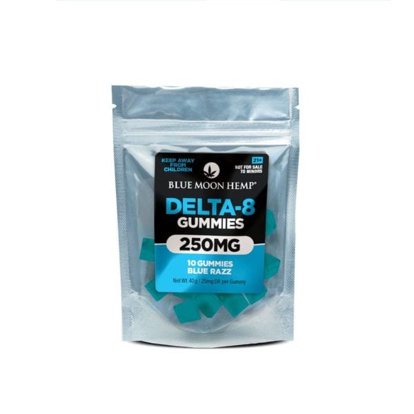 Blue Moon Hemp Delta 8 Gummies - Blue Razz 25mg 10 Count