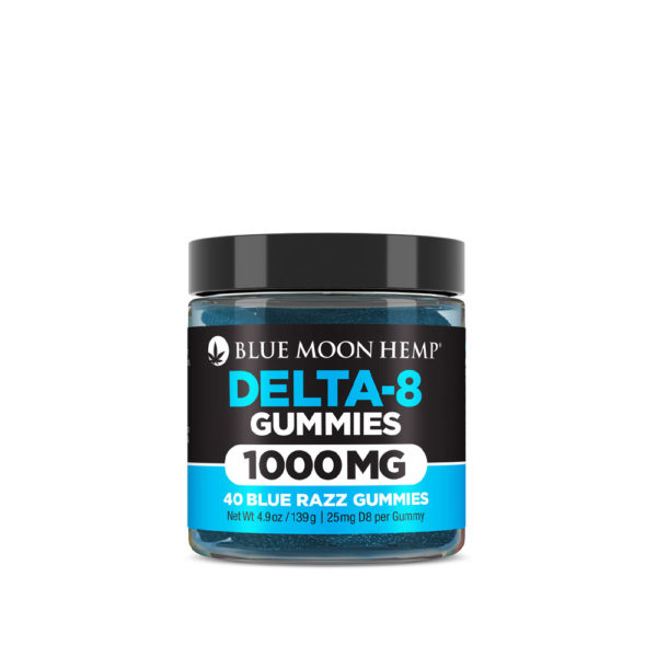 Blue Moon Hemp Delta 8 Gummies - Blue Razz 25mg 40 Count