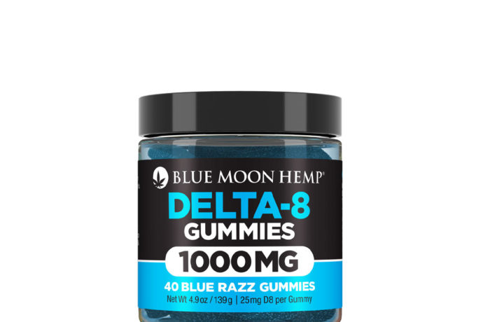 Blue Moon Hemp Delta 8 Gummies - Blue Razz 25mg 40 Count