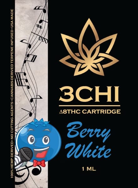 3Chi Delta 8 THC Vape Cartridge - Berry White 1ml
