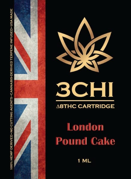 3Chi Delta 8 THC Vape Cartridge - London Pound Cake 1ml