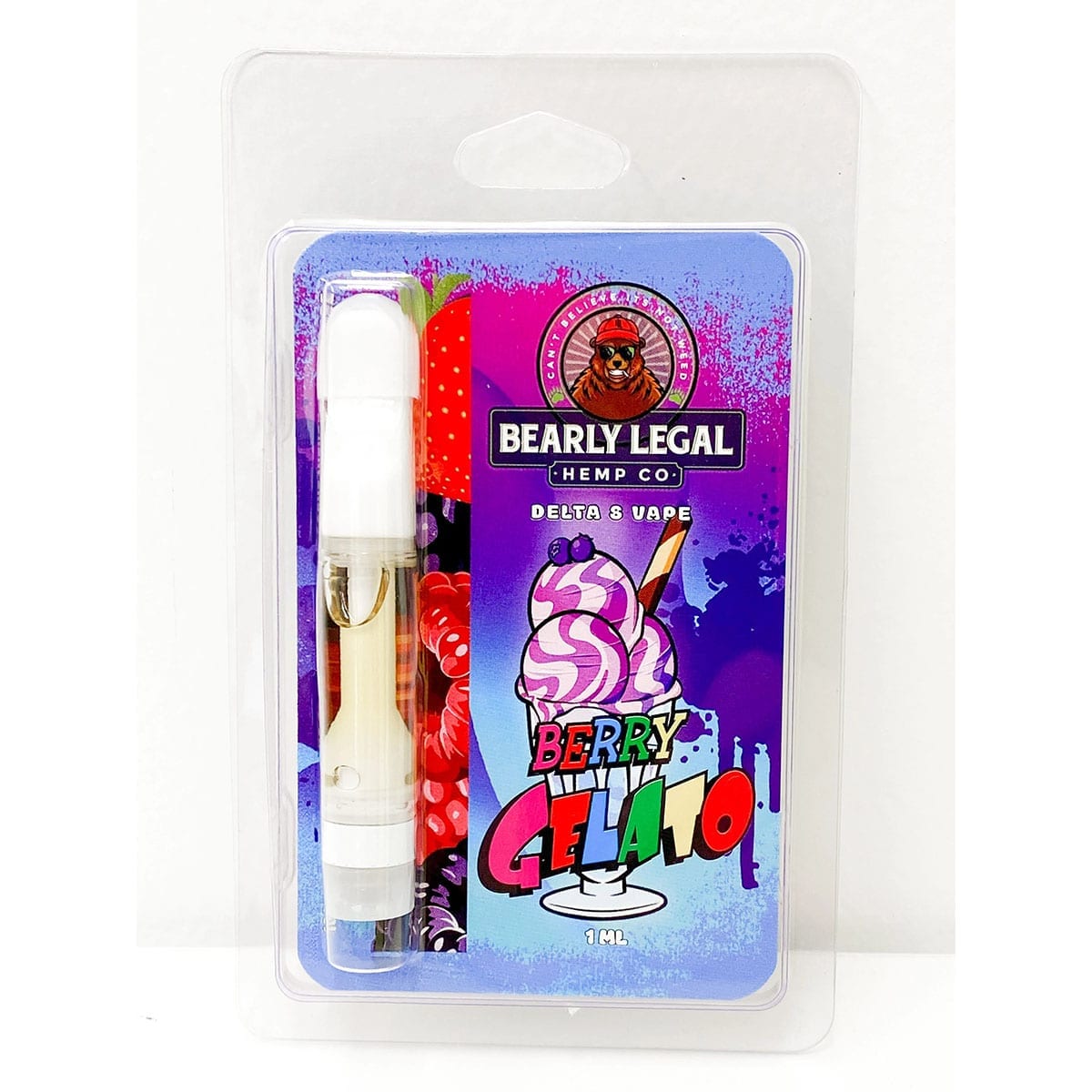 Bearly Legal Hemp Co Delta 8 THC Vape Cart 1ml – Berry Gelato
