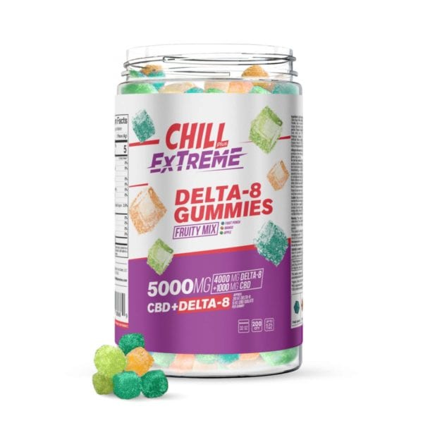 Chill Plus Extreme 20mg Delta 8 Gummies - Fruity Mix - 5000X 200 Count