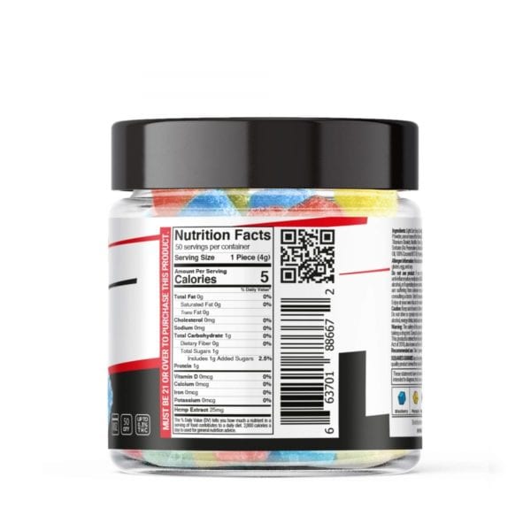 Chill Plus Extreme 20mg Delta 8 Gummies - Tropical Mix - 1250X 50 Count Label