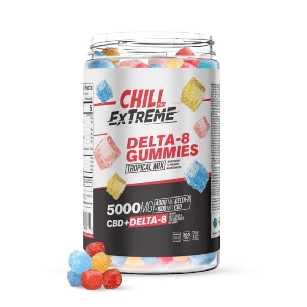 Chill Plus Extreme 20mg Delta 8 Gummies - Tropical Mix - 5000X 200 Count