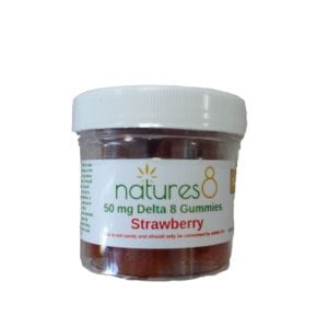 Natures8 Delta 8 Gummy Cubes - Strawberry 50mg