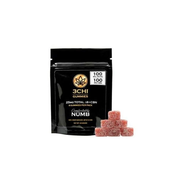 3Chi Delta 8 THC plus CBN Comfortably Numb Gummies - 25mg 8 Count