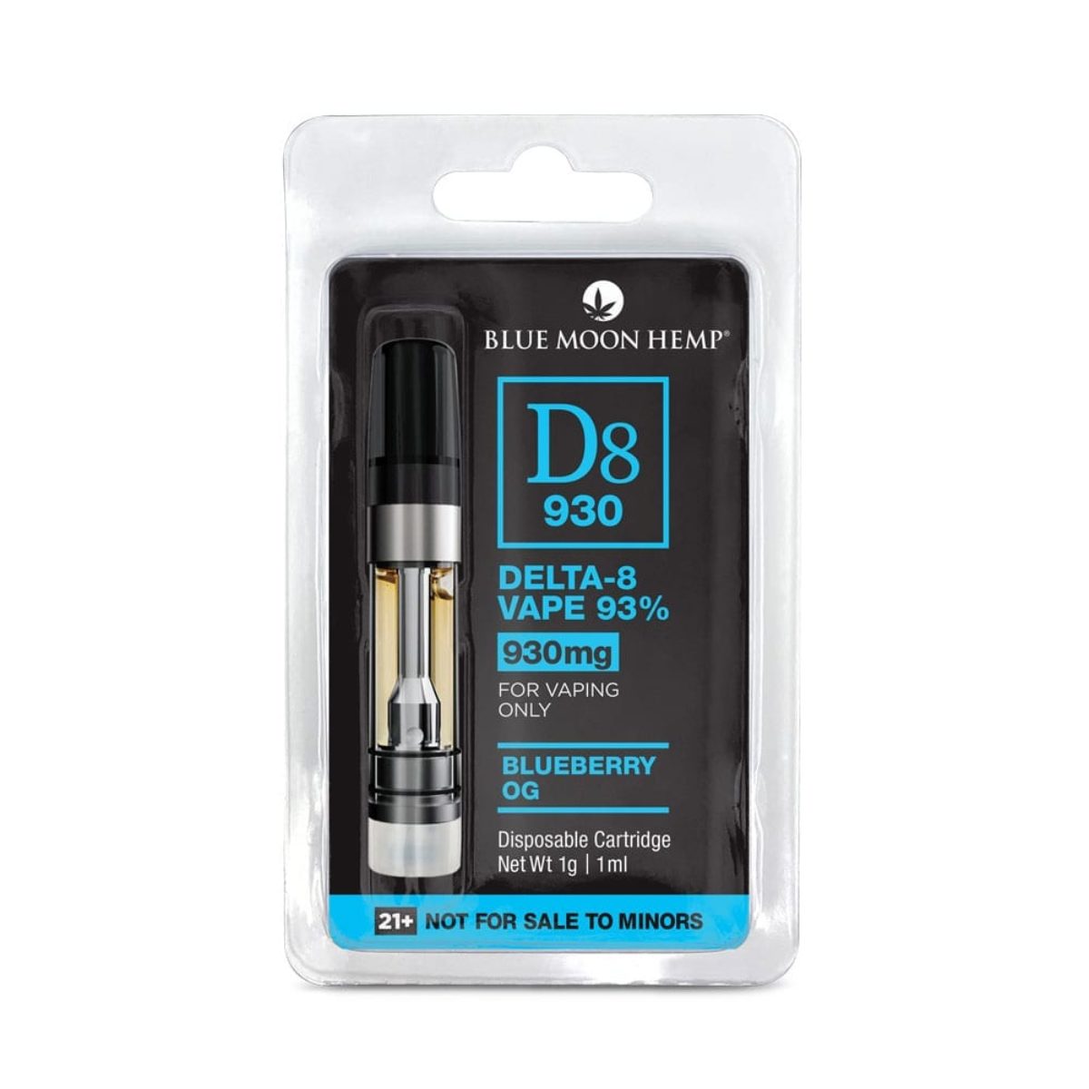 Blue Moon Hemp Delta 8 Vape Cartridge – Blueberry OG 930mg 1ml