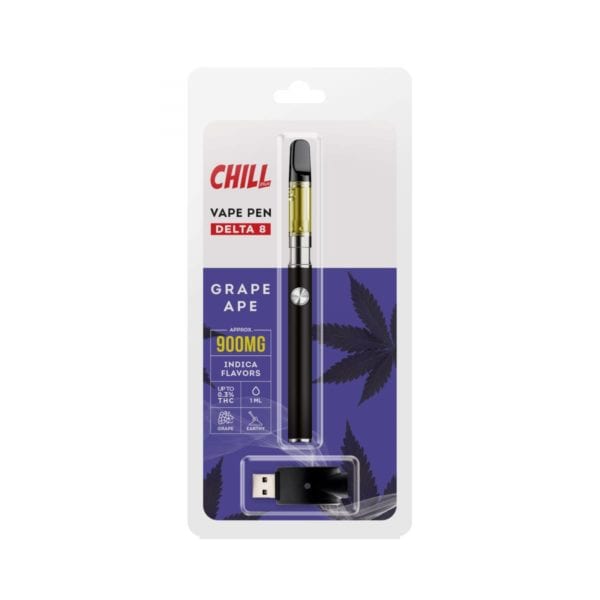 Chill Plus Delta 8 Disposable Vaping Pen - Grape Ape 900mg