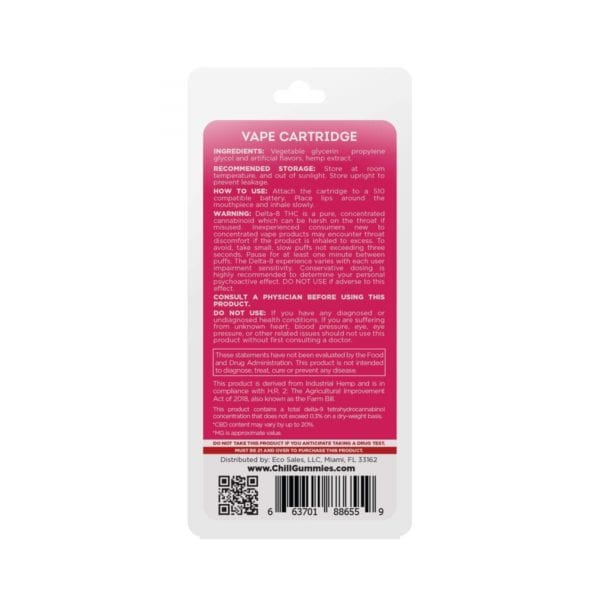 Chill Plus Delta 8 Disposable Vape Pen - Strawberry Lemonade 900mg Label