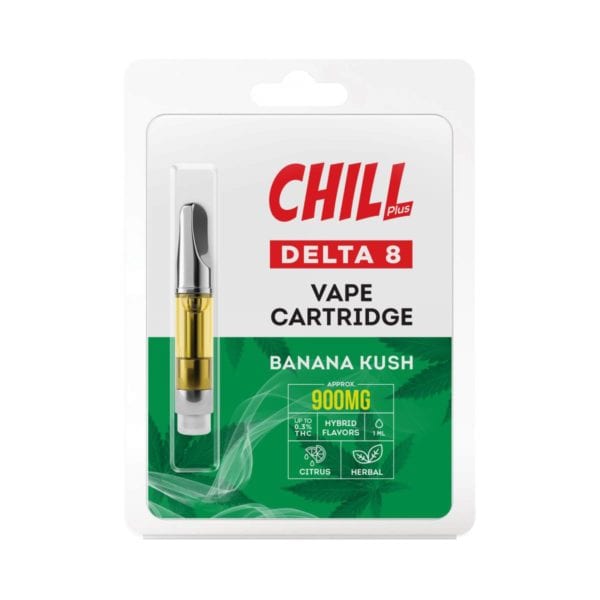 Chill Plus Delta 8 Vape Cartridge - Banana Kush 900mg 1ml