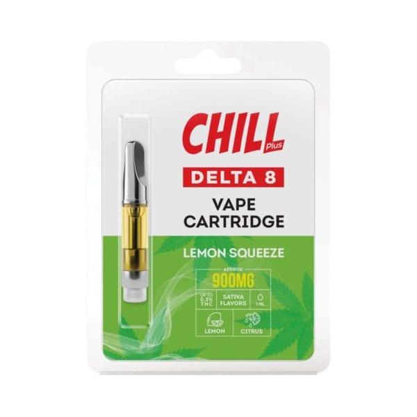 Chill Plus Delta 8 Vape Cartridge - Lemon Squeeze 900mg 1ml