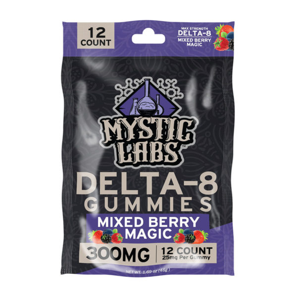 Mystic Labs Delta 8 THC Gummies - Mixed Berry 25mg 12 Count