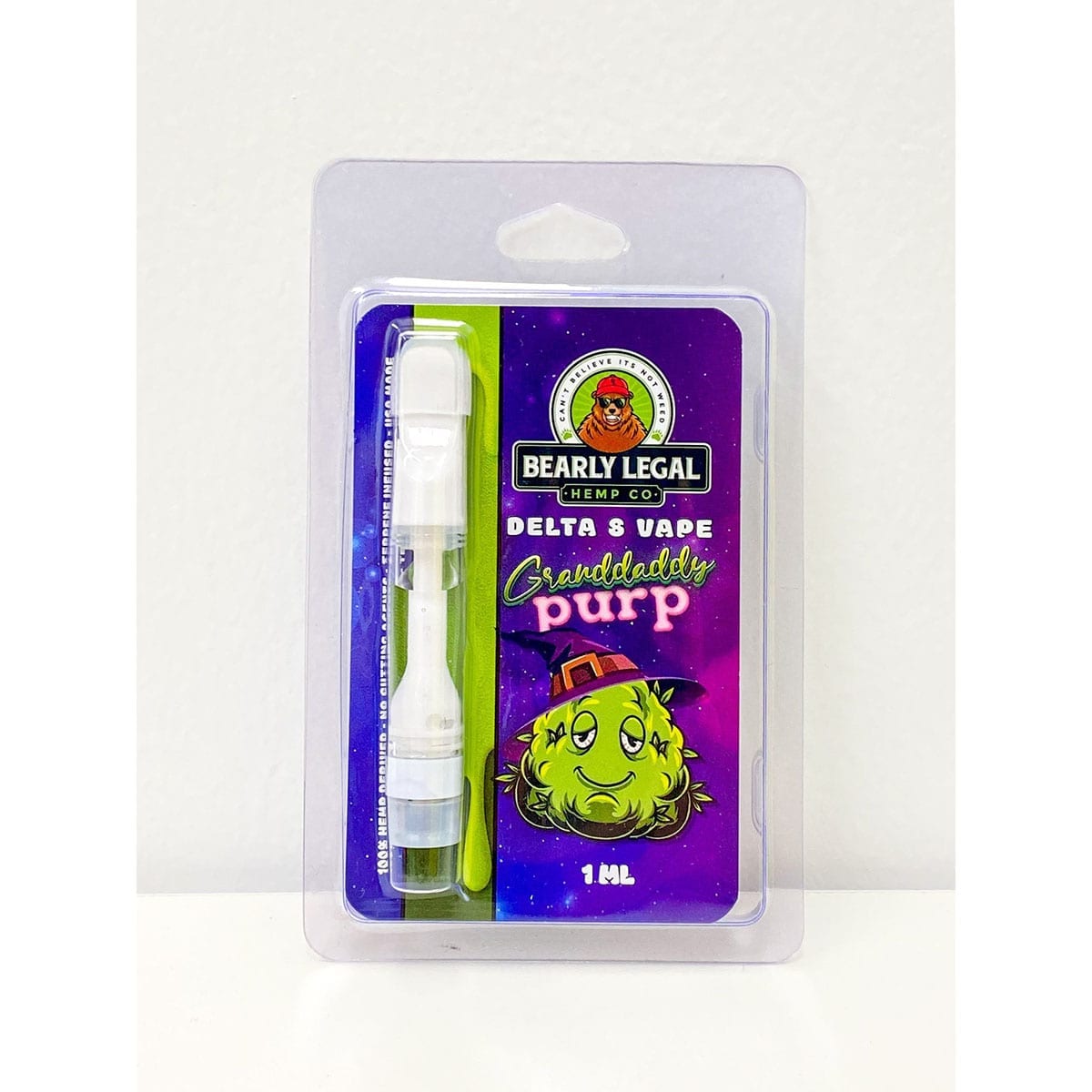 Bearly Legal Hemp Co Delta 8 THC Vape Cart 1ml - Grandaddy Purp