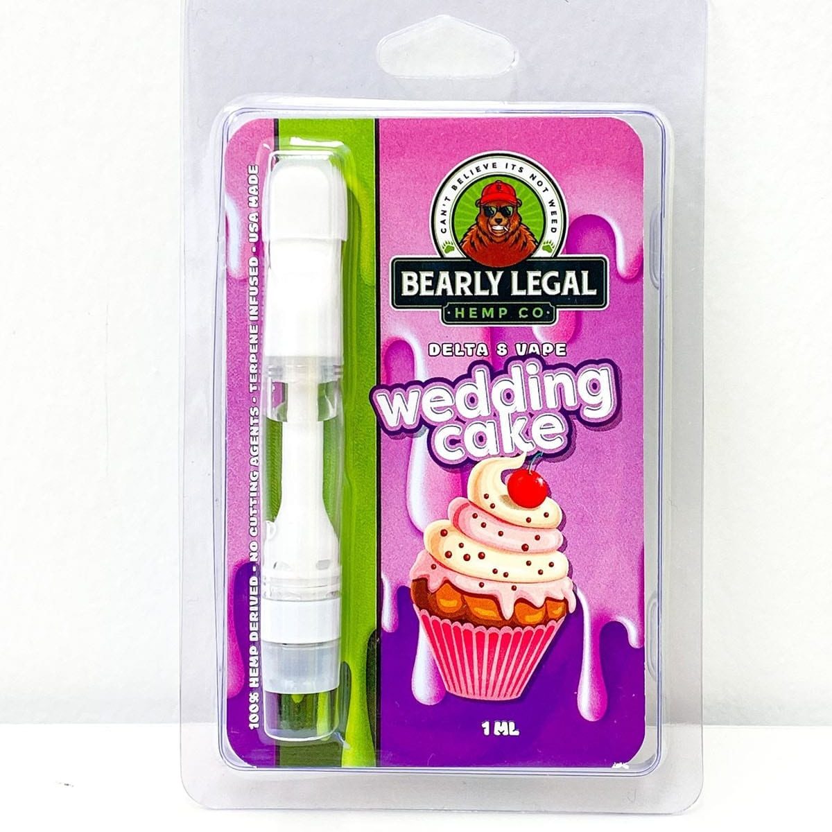 Bearly Legal Hemp Co Delta 8 THC Vape Cart 1ml – Wedding Cake