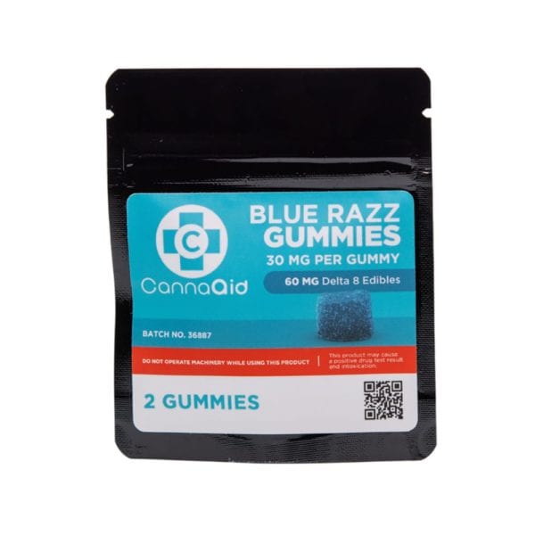 CannaAid Delta 8 THC Gummies - Blue Razz 30mg 2 Count
