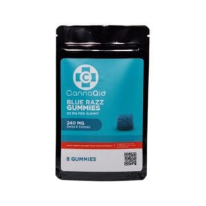 CannaAid Delta 8 THC Gummies - Blue Razz 30mg 8 Count