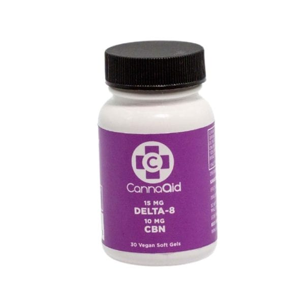 CannaAid Delta 8 THC Softgels + CBN 15mg 30 Pack