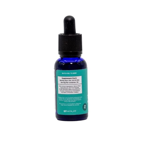 CannaAid Delta 8 THC Tincture Oil + THCV - 500mg 30ml Label