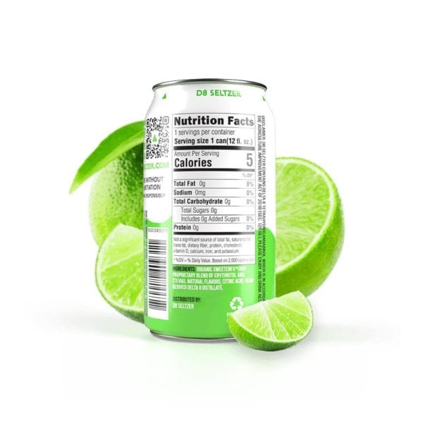 D8 Seltzer Delta 8 THC Seltzer - Lime Label