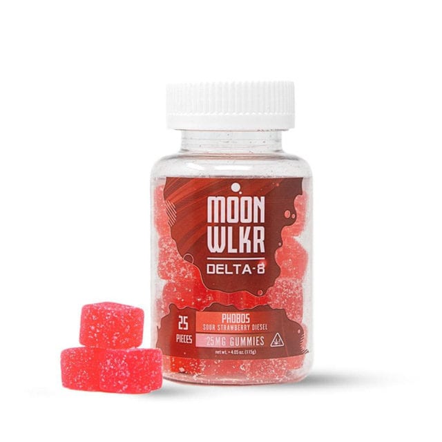 MoonWLKR Delta 8 THC Gummies - Phobos Sour Strawberry Diesel 25mg 25 ...