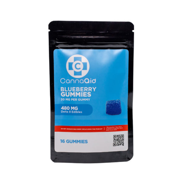 CannaAid Delta 8 Gummies - Blueberry Gummies 30mg 16 Count