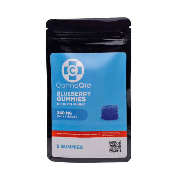 CannaAid Delta 8 Gummies - Blueberry Gummies 30mg 8 Count