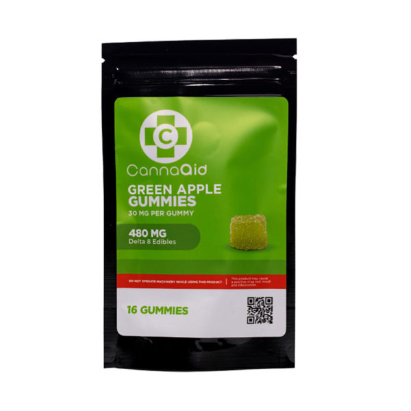 CannaAid Delta 8 Gummies - Green Apple Gummies 30mg 16 Count