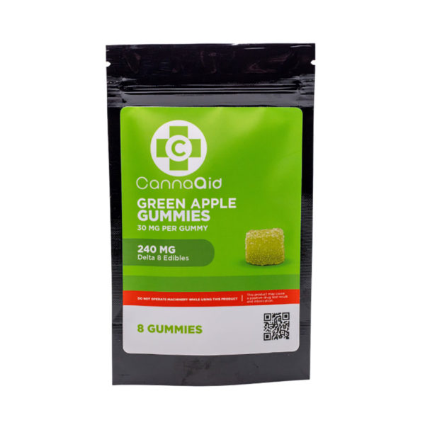 CannaAid Delta 8 Gummies - Green Apple Gummies 30mg 8 Count