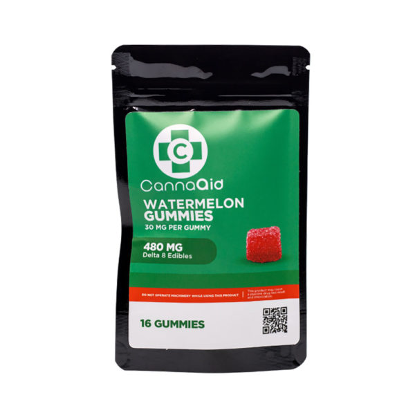 CannaAid Delta 8 Gummies - Watermelon Gummies 30mg 16 Count