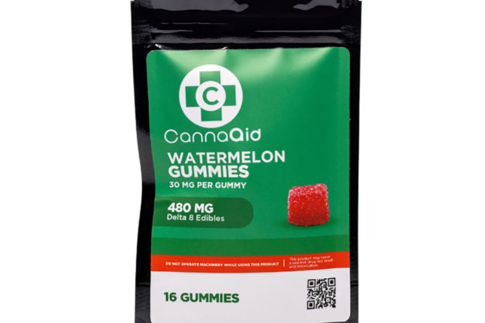 CannaAid Delta 8 Gummies - Watermelon Gummies 30mg 16 Count
