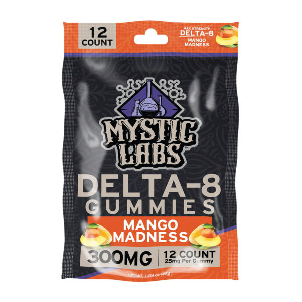Mystic Labs Delta 8 THC Gummies - Mango Madness 25mg 12 Count
