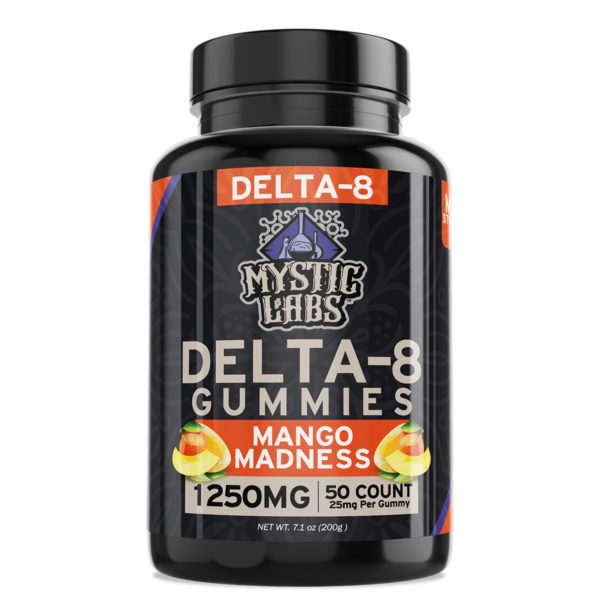 Mystic Labs Delta 8 THC Gummies - Mango Madness 25mg 50 Count