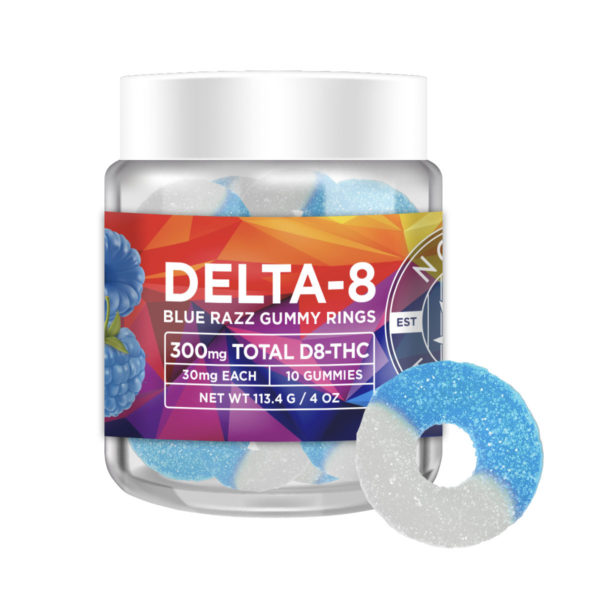 No Cap Hemp Co Delta 8 THC Gummy Rings - Blue Razz 30mg 10 Count