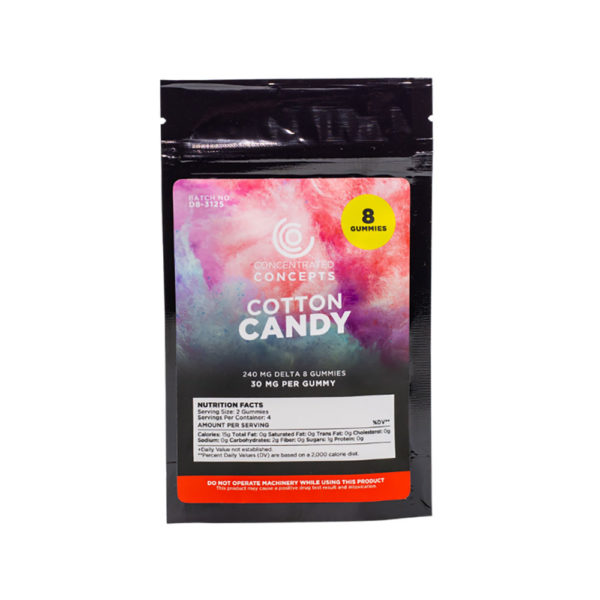 Concentrated Concepts Delta 8 THC Gummies - Cotton Candy 30mg 8 Count