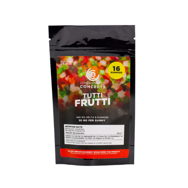 Concentrated Concepts Delta 8 THC Gummies - Tutti Frutti 30mg 16 Count