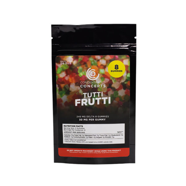 Concentrated Concepts Delta 8 THC Gummies - Tutti Frutti 30mg 8 Count