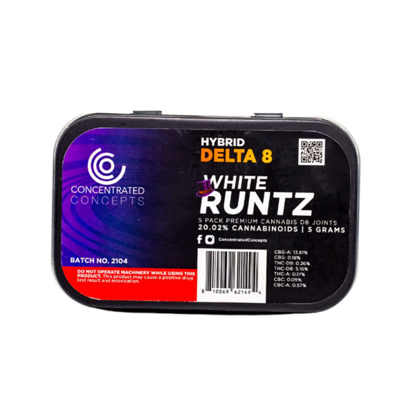 Concentrated Concepts Delta 8 THC Preroll - White Runtz 200mg 5 Pack